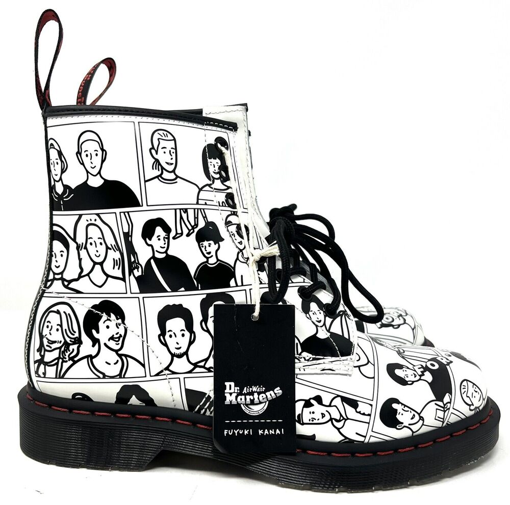Doc DR. MARTENS 1460 For Pride Fuyuki Kanai Leather Boot Sz Mens 9 / Womens 10